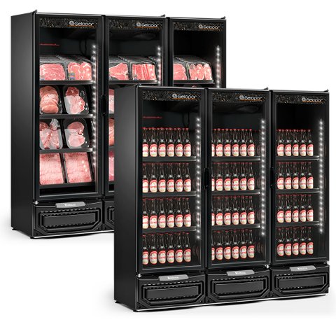 Refrigerador/Expositor Vertical Conveniência Cerveja E Carnes GCBC-1450 LB PR All Black c/ LED