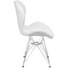 Kit 4 Cadeiras Charles Eames Slim Eiffel Base Metal Cromado - Branco - 4