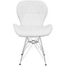 Kit 4 Cadeiras Charles Eames Slim Eiffel Base Metal Cromado - Branco - 3