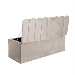 Calçadeira Baú Recamier King 190CM Alanis Suede Bege - D A DECOR - 2
