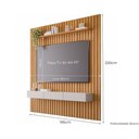 Ver imagem 3 de Home P/ Tv até 65 Pol Maragogi C/ Bancada e Prateleira Ripado 185x220cm Cinamomo/off White - Permó