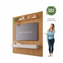 Ver imagem 5 de Home P/ Tv até 65 Pol Maragogi C/ Bancada e Prateleira Ripado 185x220cm Cinamomo/off White - Permó