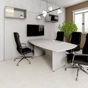 Ver imagem 1 de Mesa de Reunião Orgânica 180cm x 110cm com Pés Painel Escritório F5 Office Cor:Cinza