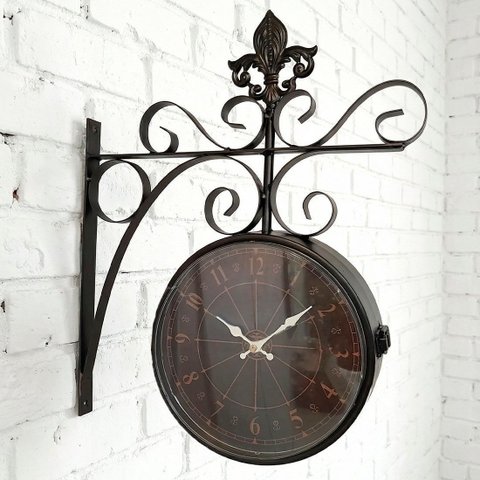 Relógio Dupla Face Parede Estação Trem Antigo Vintage Retrô