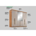 Ver imagem 4 de Guarda Roupa Casal 6 Portas (2 C/ Espelho) e 4 Gavetas Giardino Amendola/nude Prime Tx - Demóbile