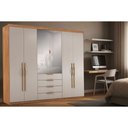 Ver imagem 1 de Guarda Roupa Casal 6 Portas (2 C/ Espelho) e 4 Gavetas Giardino Amendola/nude Prime Tx - Demóbile