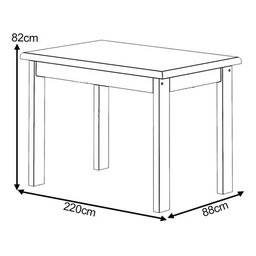 Conjunto Mesa Safira Em Madeira Maciça 220x88 Com 8 Cadeiras Castanho Nemargi - 2