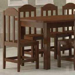 Conjunto Mesa Safira Em Madeira Maciça 220x88 Com 8 Cadeiras Castanho Nemargi - 4