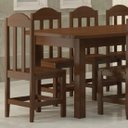 Ver imagem 4 de Conjunto Mesa Safira Em Madeira Maciça 220x88 Com 8 Cadeiras Castanho Nemargi