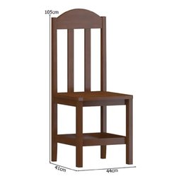 Conjunto Mesa Safira Em Madeira Maciça 220x88 Com 8 Cadeiras Castanho Nemargi - 3