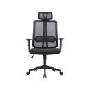 Ver imagem 4 de Cadeira de Escritório Diretor King Mesh Base Nylon Giratória com Ajuste e Apoio para Cabeça Preta