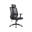 Ver imagem 2 de Cadeira de Escritório Diretor King Mesh Base Nylon Giratória com Ajuste e Apoio para Cabeça Preta