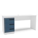Ver imagem 2 de Mesa Escrivaninha Valência Home Office 3 Gavetas 163x77cm Azul/Branco 250693