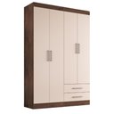 Ver imagem 4 de Guarda-Roupa Solteiro 4 Portas 2 Gav Branco Kioto