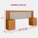 Ver imagem 2 de Cabeceira Extensível Casal Queen Ripada Estofada com 2 Mesas Cabeceira Gênova