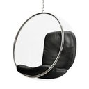 Ver imagem 1 de Poltrona Bubble Chair Acrilico com Estofado Couro Natural - Preto