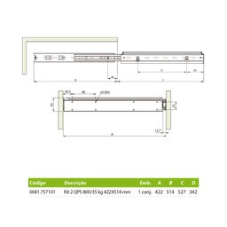 Quadro para Pasta Suspensa Qps800 35kg Fgvtn 81757101 - 422 X 514 Mm - 3
