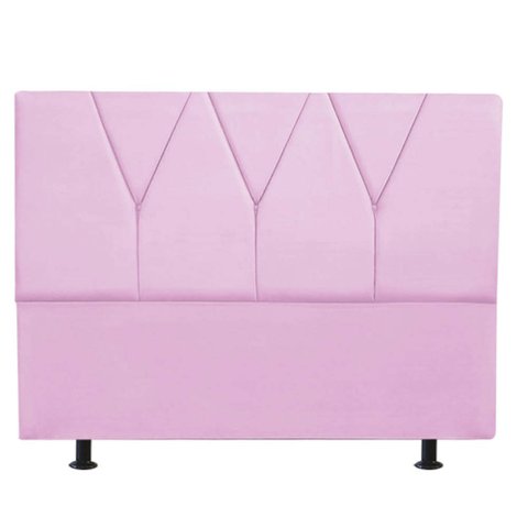 Cabeceira Estofada King 195CM Jade Courino Rosa - D A DECOR D&A Decor
