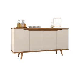 Balcão Buffet Grace Versátile com 4 Portas 1,60 Off-white/cedro - 2