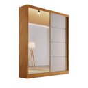 Ver imagem 1 de Guarda-roupa Solteiro Espelho 1,80m 100%mdf - Veneza-nature/off - Bianchi Móveis