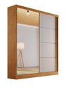 Ver imagem 1 de Guarda-roupa Solteiro Espelho 1,80m 100%mdf - Veneza-nature/off - Bianchi Móveis