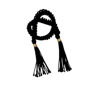 Colar Decorativo Laço de Algodão Ornamento para Mesa Preto