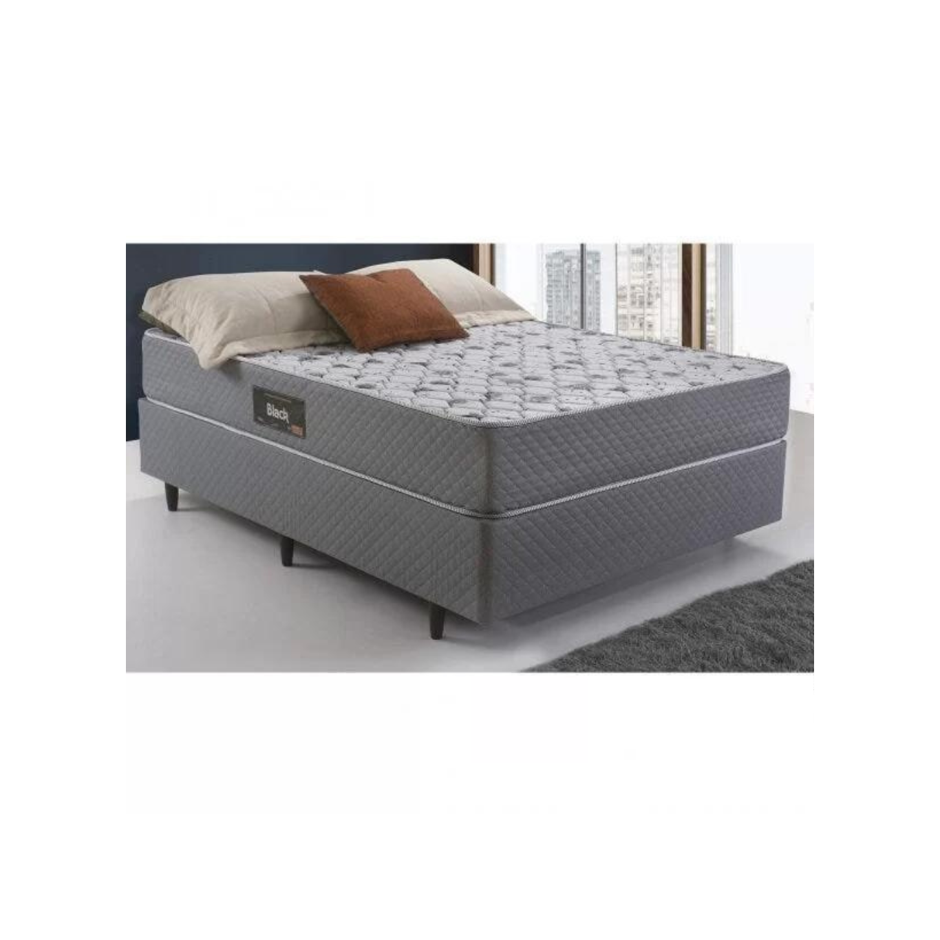 Colchão Casal Espuma D45 138CMX20CMX188CM Ult Black Herval Cinza
