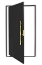Ver imagem 1 de Porta Pivotante Lambril c/Puxador D. Super Preto Dourado 100 Brimak
