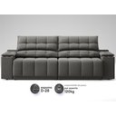 Ver imagem 5 de Sofá com Porta Copos e Carregador Usb Retrátil e Reclinável Samurai 2,00m Velosuede Cinza -
