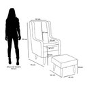 Ver imagem 4 de Poltrona de Amamentação e Descanso Renata com Pés Palito e Puff Linho Cinza - Desk Design