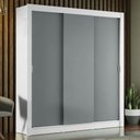 Ver imagem 1 de Guarda-roupa Casal Mônaco 3 Portas De Correr Branco/Cinza