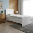 Ver imagem 1 de Cama Baú Solteiro Branco 4 Repartições Internas