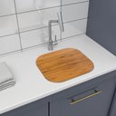 Ver imagem 2 de Tanque de Encaixe Tramontina 40x35cm Aço Inox Escovado com Tábua de Madeira 19l Hera Compact