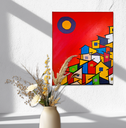 Ver imagem 1 de Mini Quadro Decorativo Pintado a mão de Paisagem Urbana 30x25cm