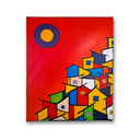 Ver imagem 3 de Mini Quadro  Decorativo Pintado a mão de Paisagem Urbana 30x25cm