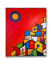 Ver imagem 3 de Mini Quadro Decorativo Pintado a mão de Paisagem Urbana 30x25cm