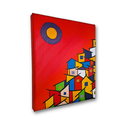 Ver imagem 4 de Mini Quadro  Decorativo Pintado a mão de Paisagem Urbana 30x25cm