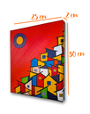 Ver mais imagens de Mini Quadro Decorativo Pintado a mão de Paisagem Urbana 30x25cm