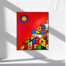 Mini Quadro  Decorativo Pintado a mão de Paisagem Urbana 30x25cm - 2