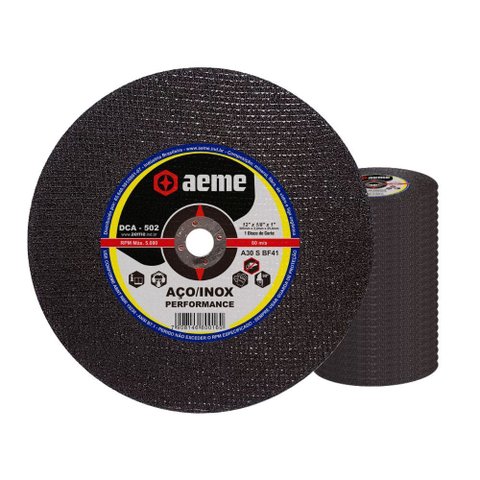 Disco Corte Aeme Aço Dca 502 12x1/8x1 2t (305x3.2x25.4) 25 Unidades