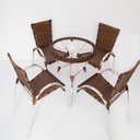 Ver imagem 4 de Conjunto Chaise, 4 Cadeiras, Mesa e 2 Espreguiçadeiras Em Alumínio Trama Original