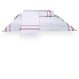 Jogo de Cama King 200 Fios Davos - Marken Fassi Branco/Rosa - 2