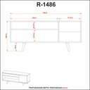 Ver imagem 4 de Rack Retrô para Sala e TV com 1 Porta e 2 Nichos 1,36 m Cor:Amêndoa