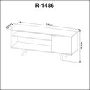 Ver imagem 5 de Rack Retrô para Sala e TV com 1 Porta e 2 Nichos 1,36 m Cor:Amêndoa
