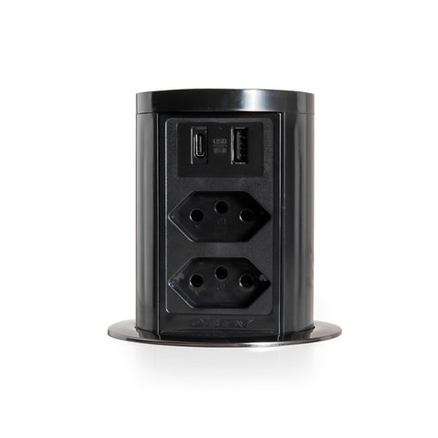 Torre de Tomada Automático 2 Tomadas 10a 2usb a Rápido + C
