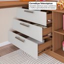 Ver imagem 7 de Penteadeira com Cômoda com 3 Gavetas e 2 Nichos American Marrom/Freijó com Branco