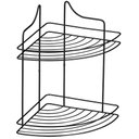 Ver imagem 1 de Porta Shampoo de Canto Duplo Suporte Preto Organização Banheiro