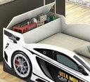 Ver imagem 2 de Cama Infantil Carro Baú Quarto Criança Montessoriana Grade Conforto Proteção com Colchão Cor Branco