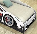 Ver imagem 3 de Cama Infantil Carro Baú Quarto Criança Montessoriana Grade Conforto Proteção com Colchão Cor Branco