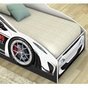 Ver imagem 3 de Cama Infantil Carro Baú Quarto Criança Montessoriana Grade Conforto Proteção com Colchão Cor Branco